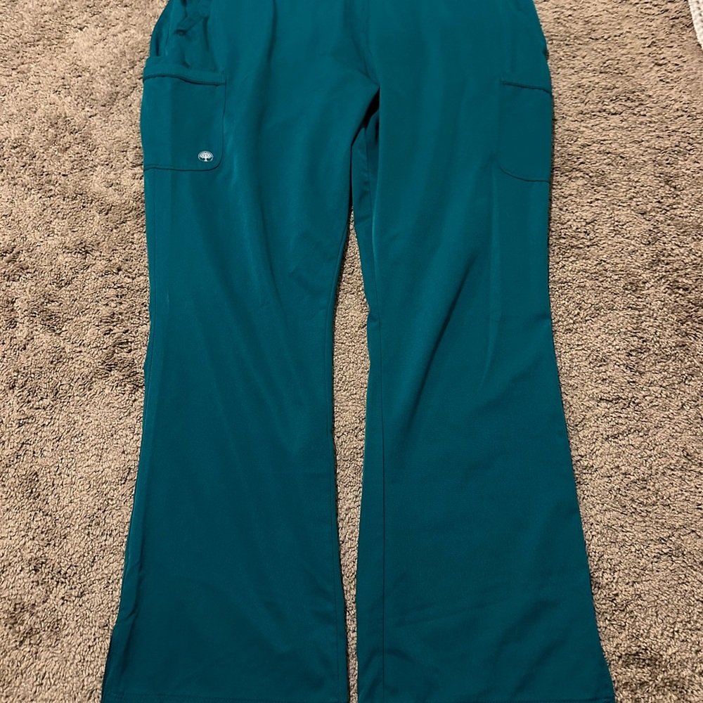 Teal Healing Hands Scrub Pants